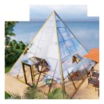 Pyramid Glass Tent with black frames