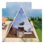 Pyramid Glass Tent with black frames
