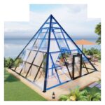Pyramid Glass Tent with black frames