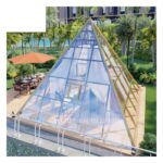 Pyramid Glass Tent with black frames