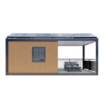 Tiny Container Home front & side view