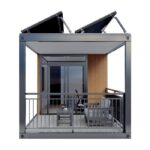 Tiny Container Home front & side view
