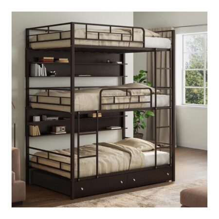 Tripple Decker Bed with shelves